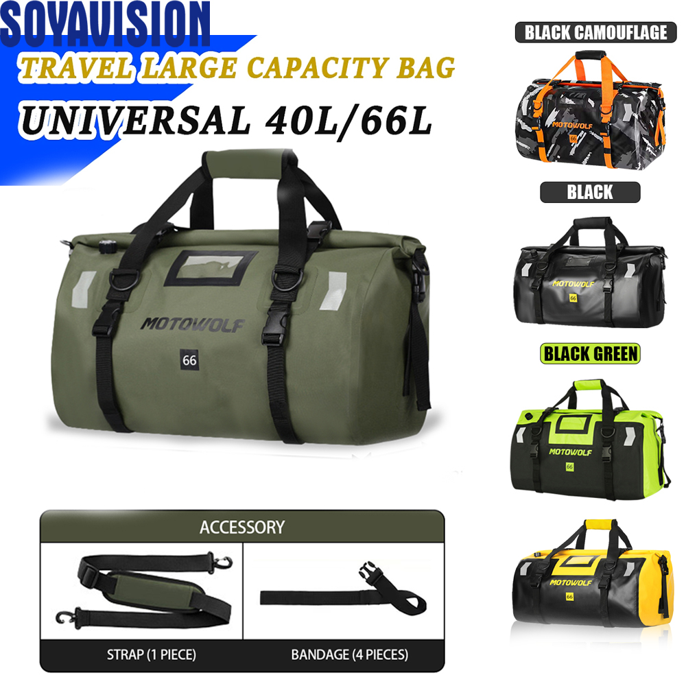 Fishing Kayak Storage Bag - Waterproof Duffel Bag 40L/66L Motorcycle Travel